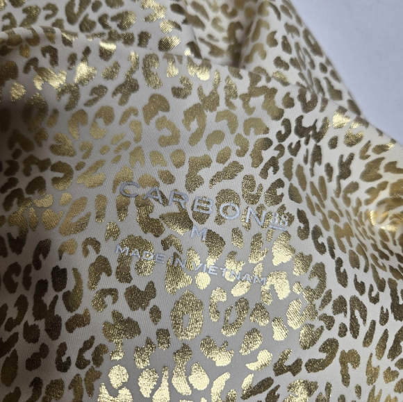 CARBON38 gold metallic leopard high rise athletic‎ 7/8 legging M - Picture 5 of 10
